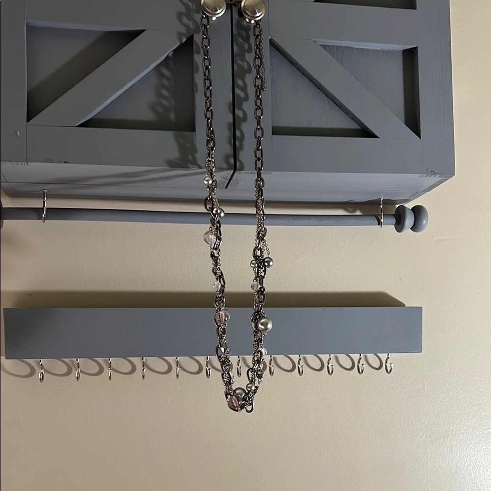 Lia Sophia Silver and Pink Necklace